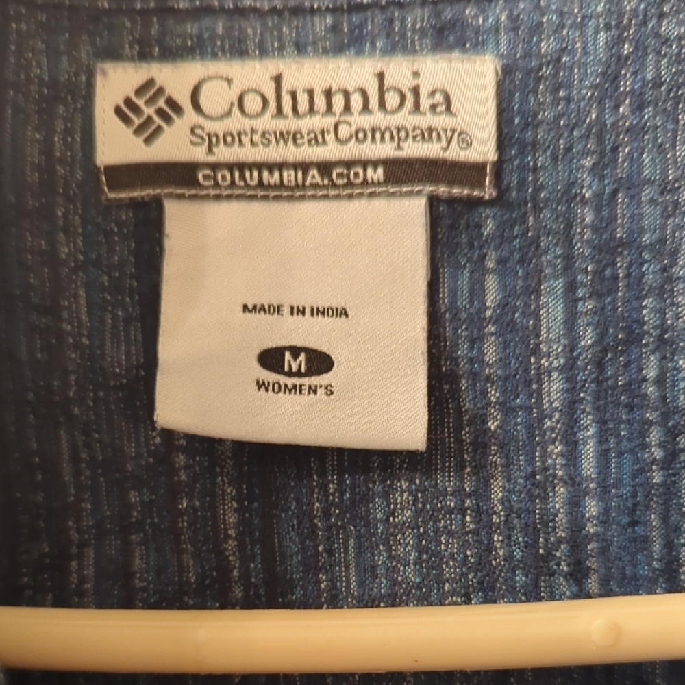 Women's Medium Columbia Navy Textured Long Sleeve‎ Shirt - Picture 2 of 4